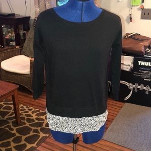 Ann Taylor Open Back Snakeskin/Black Sweater